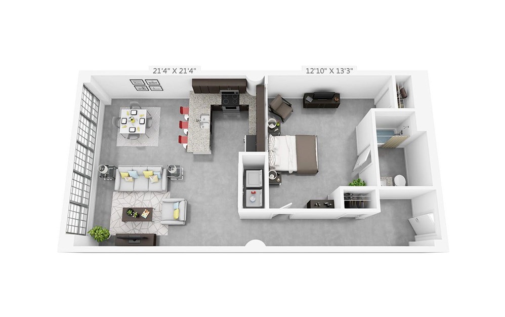 1B-ADA - 1 bedroom floorplan layout with 1 bathroom and 920 square feet