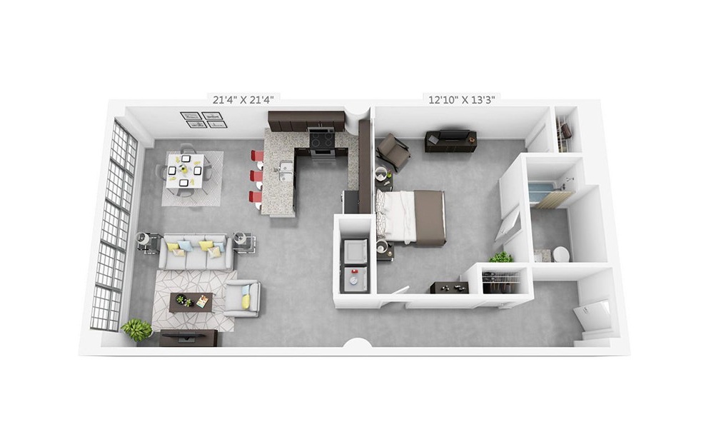 1B-ADA - 1 bedroom floorplan layout with 1 bath and 920 square feet.
